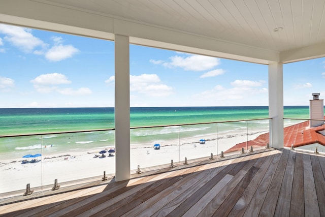 323 Pompano St, Inlet Beach, FL 32461 - wooden terrace featuring view of water and beach