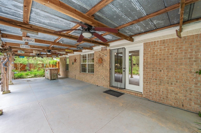 5420 Flag Tail Ln, Crestview, FL 32539 - view of patio / terrace featuring ceiling fan and french doors