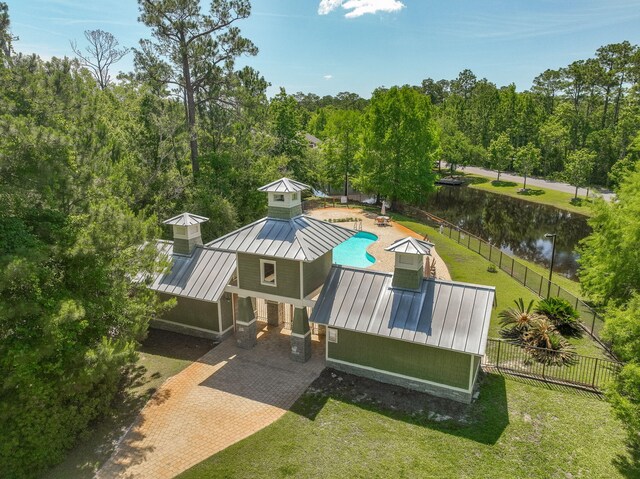 50 Oyster Blvd, Freeport, FL 32439 - view from above of property featuring a large body of water and a pool