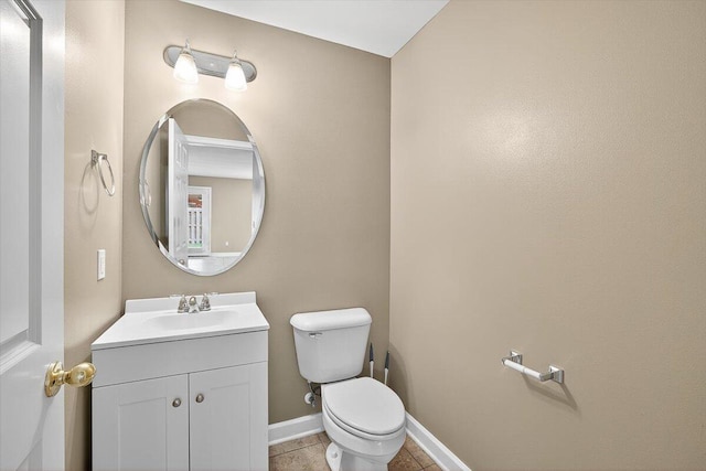 2909 Five Oaks Ln, Shalimar, FL 32579 - half bathroom featuring vanity and tile patterned floors