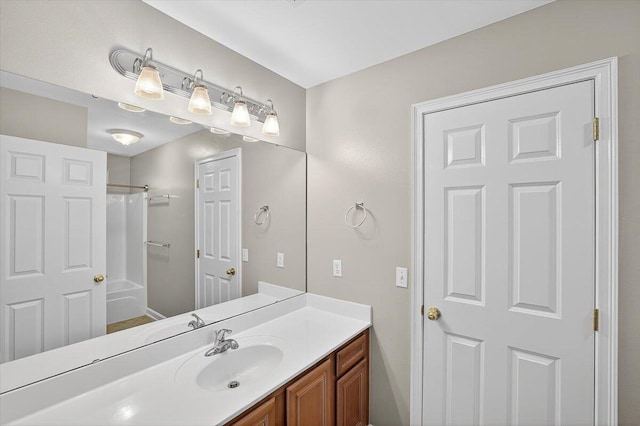 2909 Five Oaks Ln, Shalimar, FL 32579 - bathroom with vanity and a shower