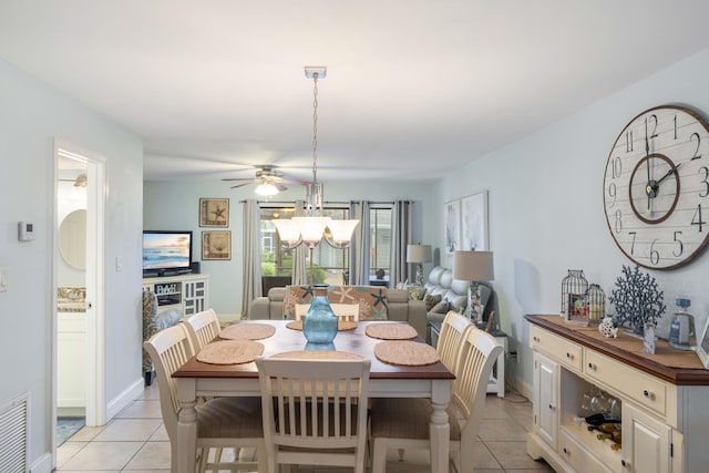 25 Misty Cv Unit 115, Miramar Beach, FL 32550 - dining space with light tile patterned flooring, ceiling fan, and baseboards