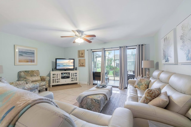 25 Misty Cv Unit 115, Miramar Beach, FL 32550 - living area with ceiling fan and light tile patterned floors