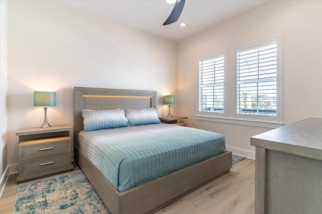 8169 White Sands Blvd, Navarre, FL 32566 - bedroom featuring wood finished floors, baseboards, recessed lighting, and ceiling fan