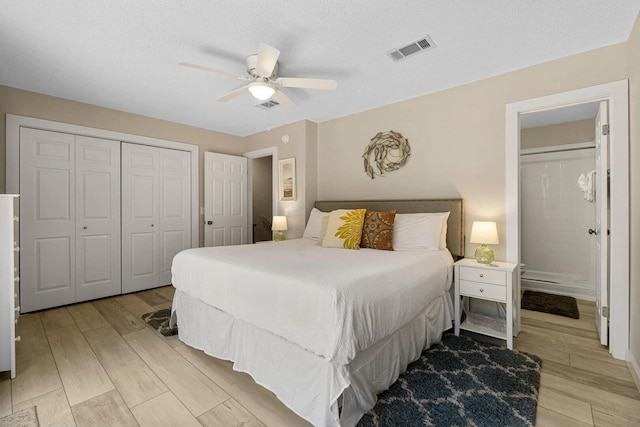 15 Cypress St Unit 268, Santa Rosa Beach, FL 32459 - bedroom featuring light wood finished floors, a closet, and a ceiling fan