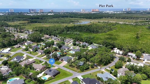 108 Colony Bay Harbour Dr, Panama City Beach, FL 32407 - aerial overview of property's location featuring a large body of water and nearby suburban area