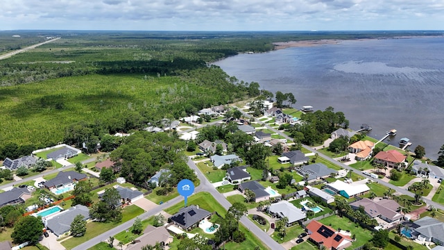 108 Colony Bay Harbour Dr, Panama City Beach, FL 32407 - aerial view of property's location featuring a nearby body of water, a forest, and nearby suburban area