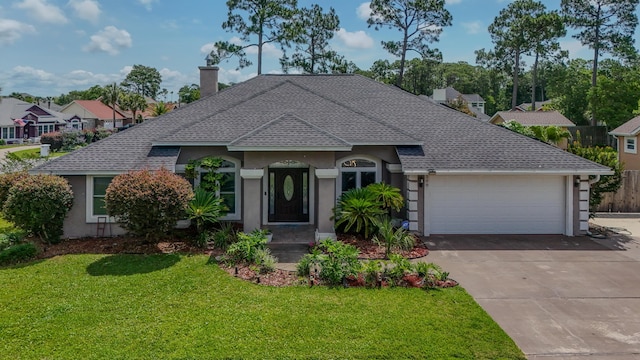 108 Colony Bay Harbour Dr, Panama City Beach, FL 32407 - view of front of home with roof with shingles, an attached garage, stucco siding, and concrete driveway