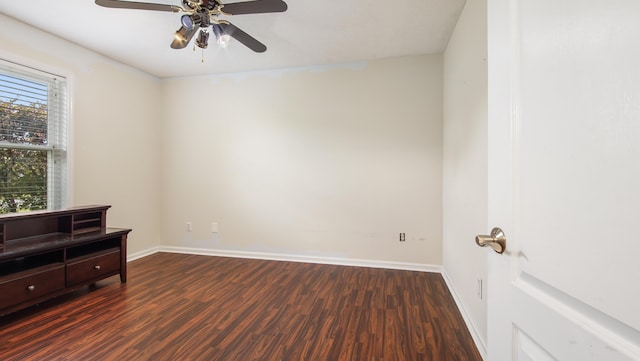 108 Colony Bay Harbour Dr, Panama City Beach, FL 32407 - unfurnished room featuring dark wood-style floors, a ceiling fan, and baseboards
