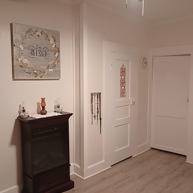 72 Park Ave, Defuniak Springs, FL 32435 - hallway with light wood-style flooring and baseboards