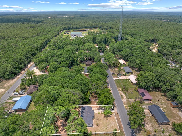 207 Oglesby Ave, Crestview, FL 32536 - aerial overview of property's location featuring a forest and property parcel outlined