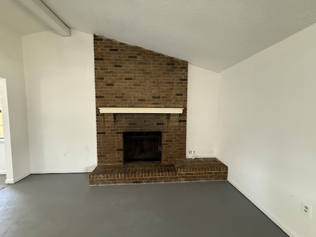 117 Pryor Dr, Mary Esther, FL 32569 - unfurnished living room with concrete flooring, a brick fireplace, and baseboards
