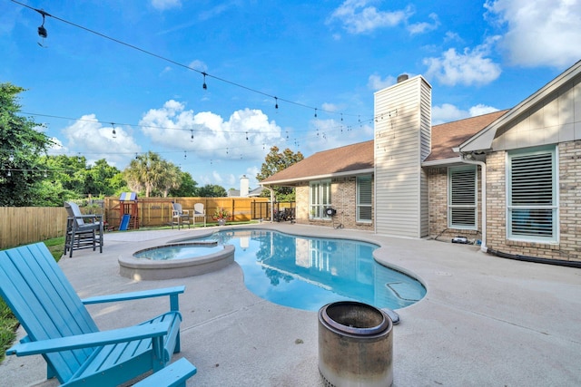 283 Stahlman Ave, Destin, FL 32541 - view of pool with a fenced backyard, a patio area, and a pool with connected hot tub