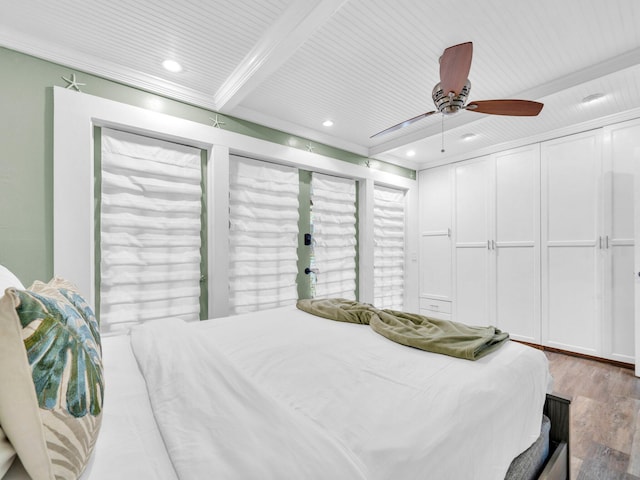 50 Gossamer Ln Unit 10, Inlet Beach, FL 32461 - bedroom featuring wood finished floors, recessed lighting, and a ceiling fan