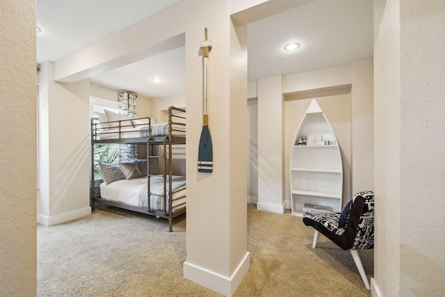 51 Grande Pointe Dr, Inlet Beach, FL 32461 - bedroom featuring carpet, a textured wall, baseboards, and recessed lighting