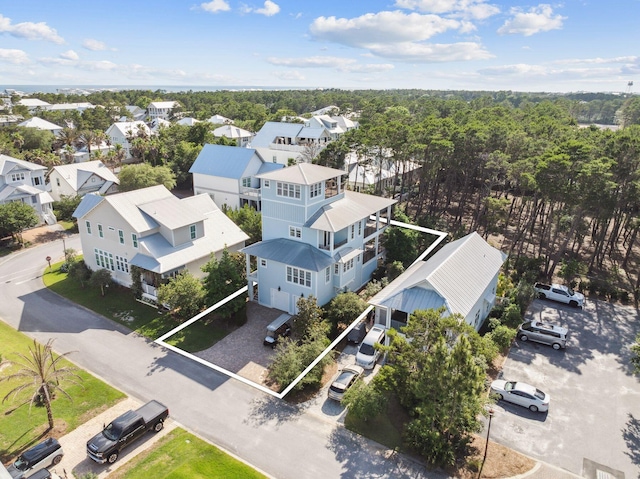 51 Grande Pointe Dr, Inlet Beach, FL 32461 - aerial perspective of suburban area featuring property parcel outlined