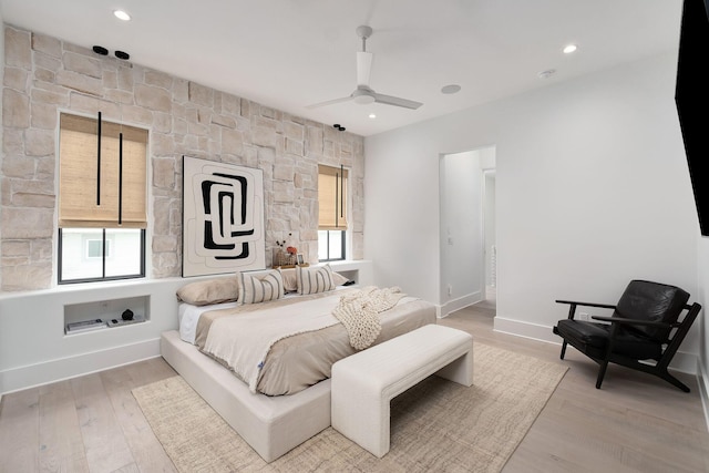 LOT36 Grande Pointe Cir, Inlet Beach, FL 32461 - bedroom with light wood finished floors, recessed lighting, ceiling fan, and baseboards