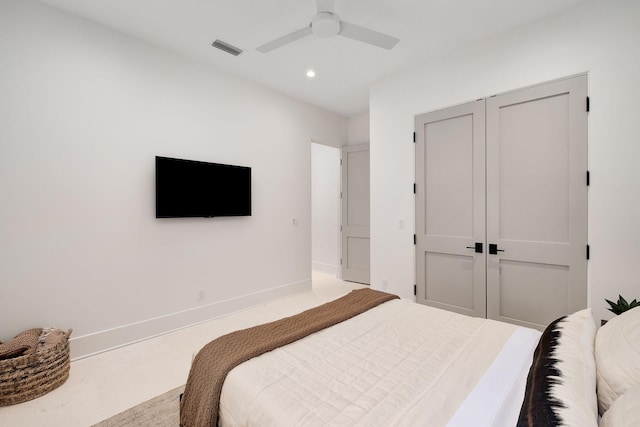 LOT36 Grande Pointe Cir, Inlet Beach, FL 32461 - bedroom with a closet, recessed lighting, ceiling fan, and baseboards
