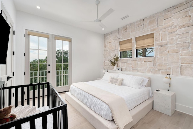 LOT36 Grande Pointe Cir, Inlet Beach, FL 32461 - bedroom featuring access to outside, light wood-style floors, recessed lighting, and ceiling fan