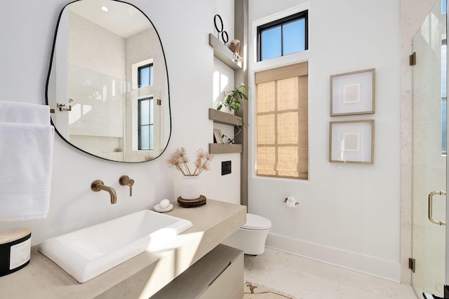 LOT36 Grande Pointe Cir, Inlet Beach, FL 32461 - full bath with healthy amount of natural light, a shower stall, vanity, and toilet