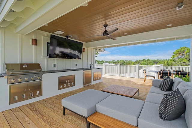 LOT36 Grande Pointe Cir, Inlet Beach, FL 32461 - deck featuring outdoor lounge area, a sink, and ceiling fan