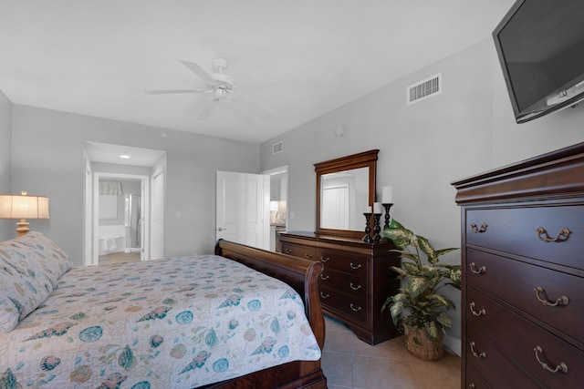 50 Surf Song Ln Unit 312D, Miramar Beach, FL 32550 - tiled bedroom featuring ensuite bath and ceiling fan