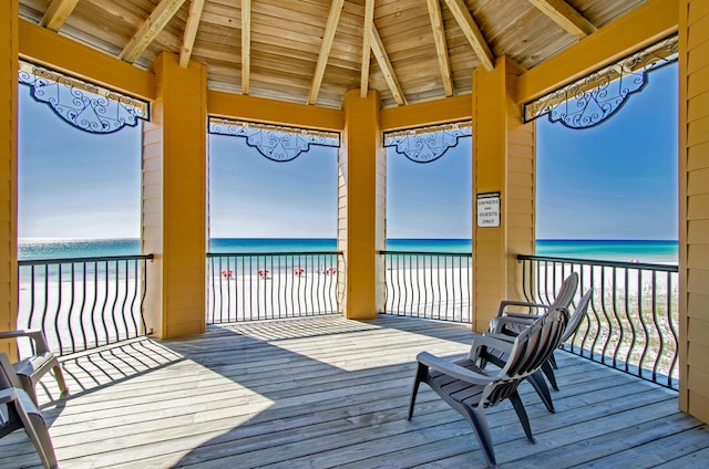 50 Surf Song Ln Unit 312D, Miramar Beach, FL 32550 - wooden terrace featuring view of water and beach
