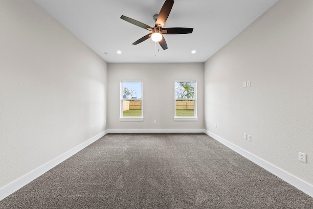 1354 Georgia Ave, Baker, FL 32531 - carpeted empty room featuring a ceiling fan, baseboards, and recessed lighting