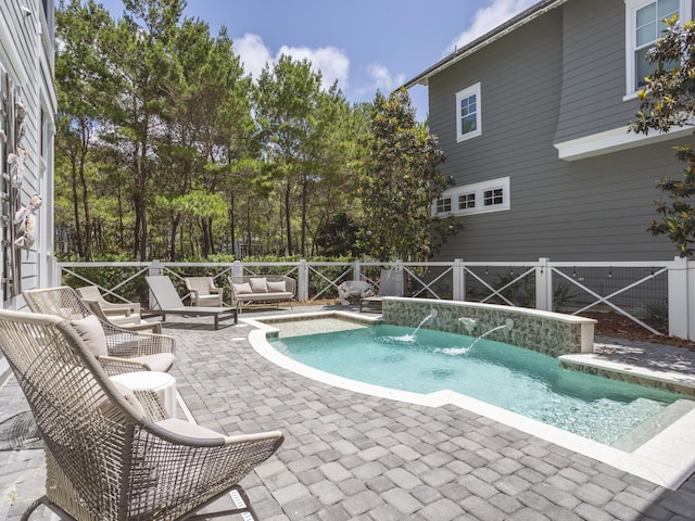 44 Tidepool Ln, Watersound, FL 32461 - view of swimming pool featuring a fenced backyard, a patio area, and outdoor lounge area