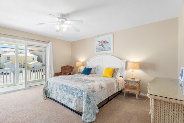 21514 Front Beach Rd, Panama City Beach, FL 32413 - carpeted bedroom featuring access to outside and ceiling fan