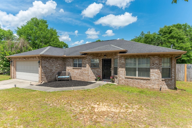 6229 Flash Ln, Crestview, FL 32536 - ranch-style home with an attached garage, brick siding, driveway, and a shingled roof