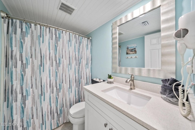 17155 Front Beach Rd Unit W405, Panama City Beach, FL 32413 - bathroom with vanity, toilet, and a shower with shower curtain