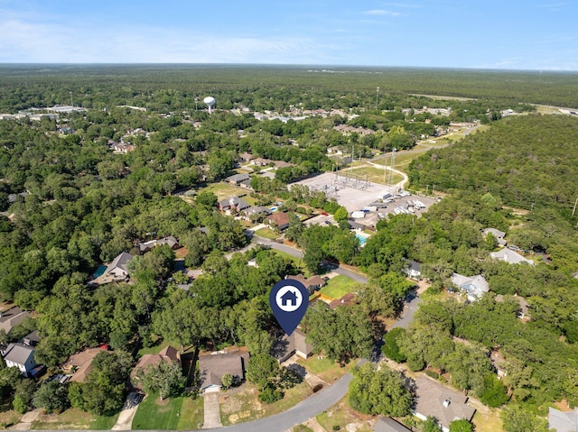 207 Oakwood Cir, Niceville, FL 32578 - aerial overview of property's location featuring a forest and nearby suburban area