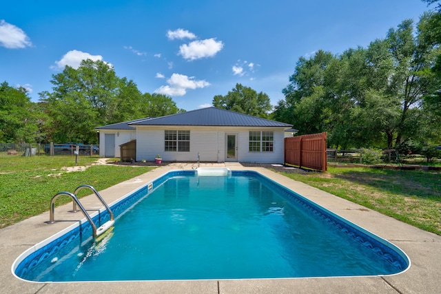 4236 Edge Perry Rd, Crestview, FL 32539 - rear view of house featuring an outdoor pool and metal roof