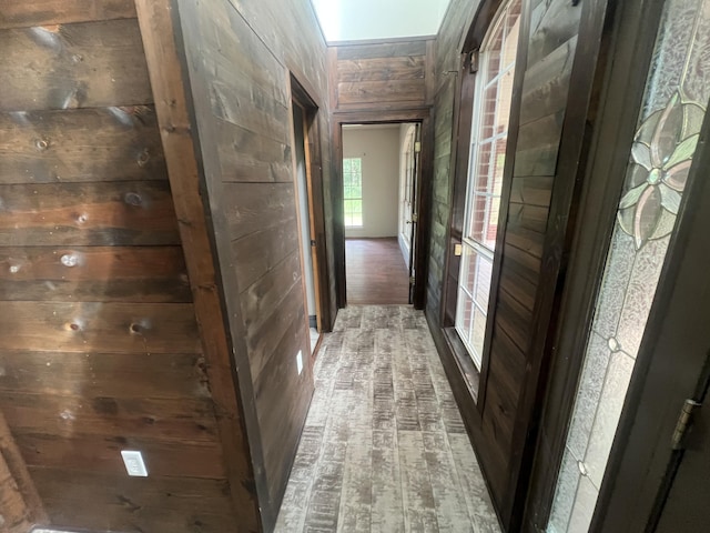 4932 Joiner Cir, Milton, FL 32583 - hall with brick patterned floors and wooden walls