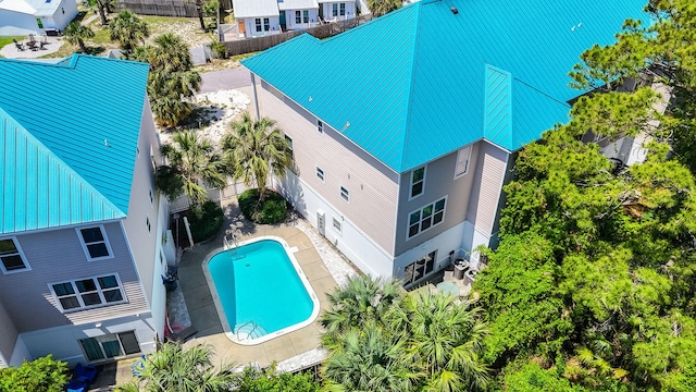 512 Dement Cir Apt F, Panama City Beach, FL 32407 - aerial view of property and surrounding area with a pool
