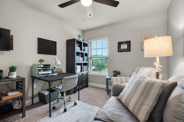 2065 Wilsons Plover Cir, Navarre, FL 32566 - carpeted office featuring baseboards and a ceiling fan