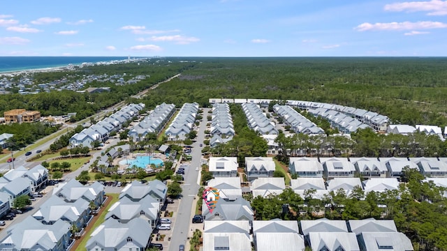 23 E York Ln Unit C, Inlet Beach, FL 32461 - aerial overview of property's location with a heavily wooded area, a large body of water, and nearby suburban area