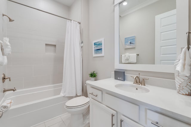 23 E York Ln Unit C, Inlet Beach, FL 32461 - full bath with vanity, shower / bath combo, toilet, and tile patterned flooring