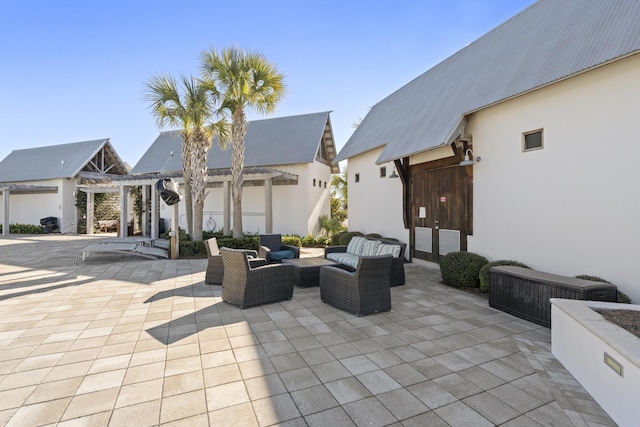 23 E York Ln Unit C, Inlet Beach, FL 32461 - view of patio / terrace featuring a pergola and an outdoor hangout area