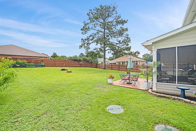5416 Mill Brook Ln, Crestview, FL 32539 - view of yard featuring a sunroom and a wooden deck