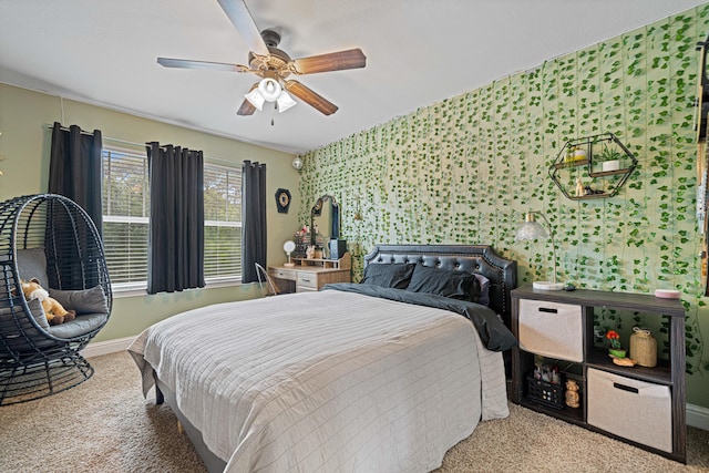 5416 Mill Brook Ln, Crestview, FL 32539 - bedroom with carpet, ceiling fan, and baseboards