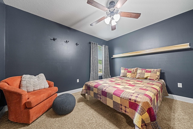 5416 Mill Brook Ln, Crestview, FL 32539 - bedroom featuring carpet flooring, baseboards, ceiling fan, and lofted ceiling