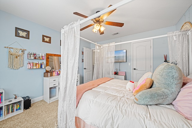 5416 Mill Brook Ln, Crestview, FL 32539 - carpeted bedroom with ceiling fan and baseboards