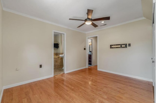 14 Winfield Way, Mary Esther, FL 32569 - empty room with a ceiling fan, crown molding, light wood-style floors, baseboards, and recessed lighting