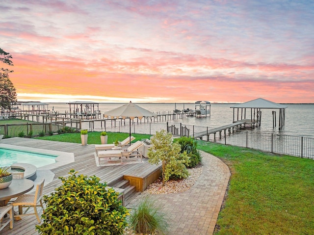 92 Carolyn Ln, Santa Rosa Beach, FL 32459 - dock with boat lift and a water view