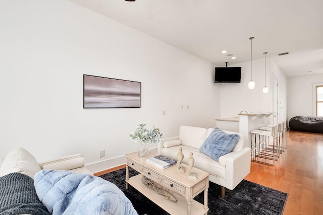 92 Carolyn Ln, Santa Rosa Beach, FL 32459 - living room with light wood-style flooring, recessed lighting, and baseboards