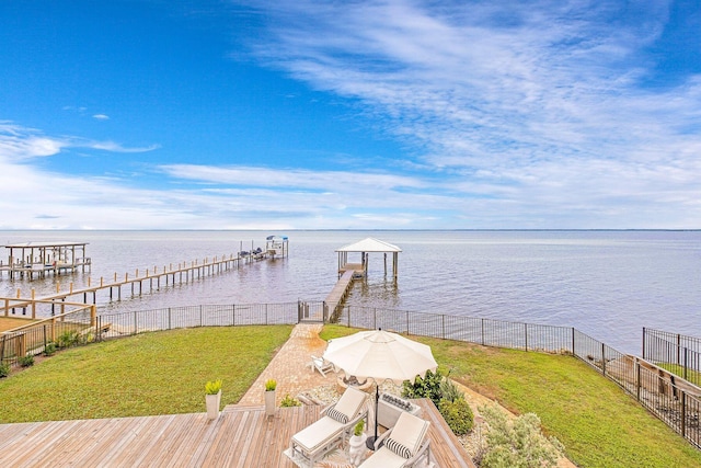 92 Carolyn Ln, Santa Rosa Beach, FL 32459 - dock area featuring a water view and boat lift