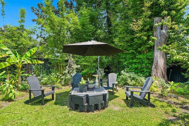 29 SE Alexandra Pl, Fort Walton Beach, FL 32548 - view of green lawn with an outdoor fire pit