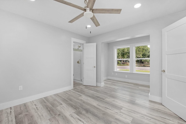 14351 State Highway 20, Niceville, FL 32578 - unfurnished bedroom featuring recessed lighting, light wood-type flooring, and ceiling fan
